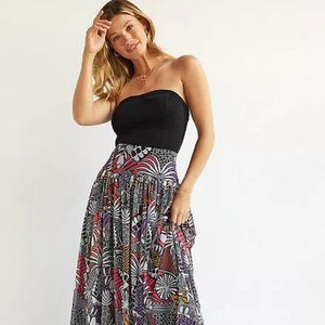 NWT Anthropologie Farm Rio Medium Tropical Maxi Skirt Multicolor